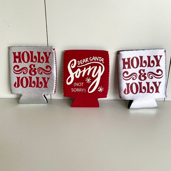 🔵 New 3 HOLIDAY Koozies CHRISTMAS Stocking Stuffers - Picture 2 of 3